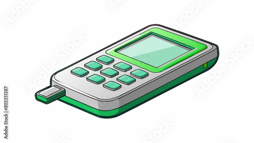 Handheld device with a sy plastic casing equipped with a physical keypad for making calls and typing messages. It has a basic monochrome display and a. Cartoon Vector