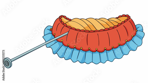 In sewing the gathering od is used to create ruffles and pleats. A thread is sewn along the edge of the fabric and then pulled tightly to create a. Cartoon Vector