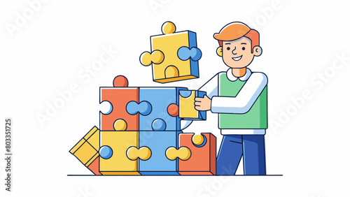 Just like a puzzle master the leader had a unique ability to see the bigger picture while also paying attention to the smallest details. They. Cartoon Vector