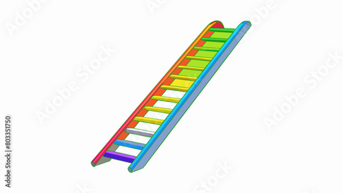 In the playground a brightly colored plastic ladder was part of the jungle gym. With a rainbow of colors and smooth rounded edges the ladder was safe. Cartoon Vector