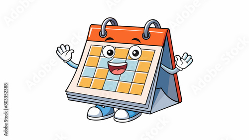 The calendar pages flip steadily revealing a new month with each turn and reminding us of the passing time.. Cartoon Vector
