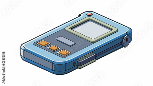 The editor is a compact lightweight tool made of metal and plastic. It has a sleek modern design with clean lines and a matte finish. It has a small. Cartoon Vector