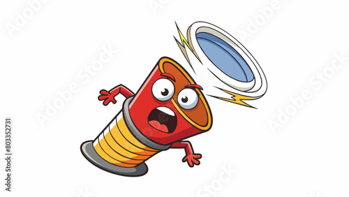 The loud siren blared warning residents of the approaching tornado with its distinct wailing sound.. Cartoon Vector