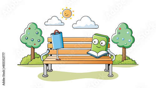 The park bench was the poets sanctuary where they would spend hours deep in thought observing the world around them through a lens of creativity.. Cartoon Vector