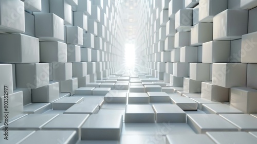 Futuristic Sci-Fi White Cube Tunnel
