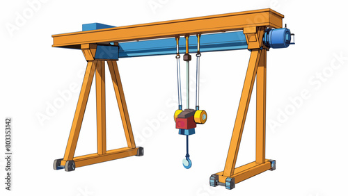 This type of hoist is a stationary machine with a tall vertical frame and a motorized pulley system used to elevate workers and materials to different. Cartoon Vector