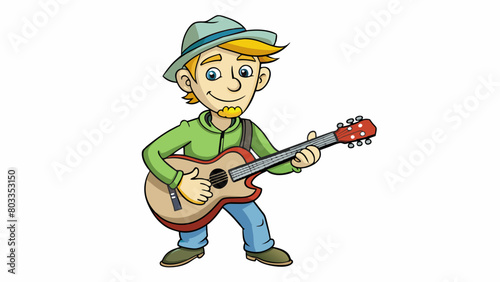 Tuning a Guitar A regular maintenance task for musicians to keep their instrument sounding its best. Involves adjusting the tension and position of. Cartoon Vector