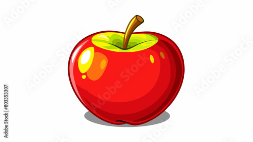 With a dimpled appearance this apple resembles a small planet with a bright red and yellow color scheme. Its smooth skin is slightly shiny and its. Cartoon Vector