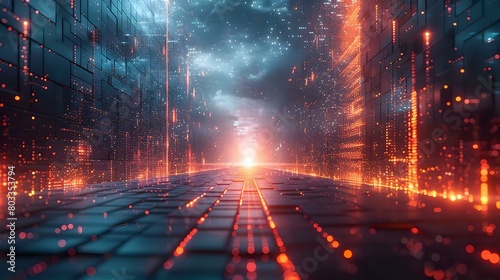 Futuristic Cyberpunk Corridor: A Digital Art Journey