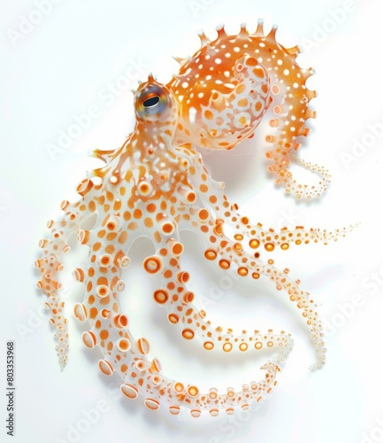 A beautiful image of a rare translucent octopus photo