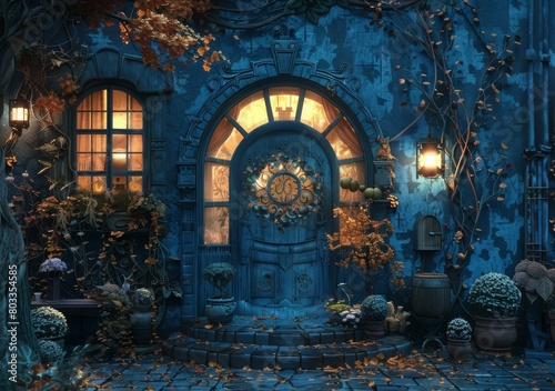 Blue Enchanting Cottage Doorway