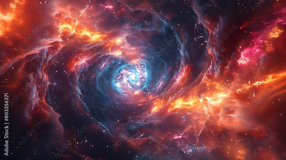 Illustrate a Hyperspace Tunnel as a flowing river of light, guiding the viewer's eye through a surreal and fast-paced journey across the cosmos. Illustrate a Hyperspace Tunnel as a flowing river of light, guiding the viewer's eye through a surreal and fast-paced journey across the cosmos.