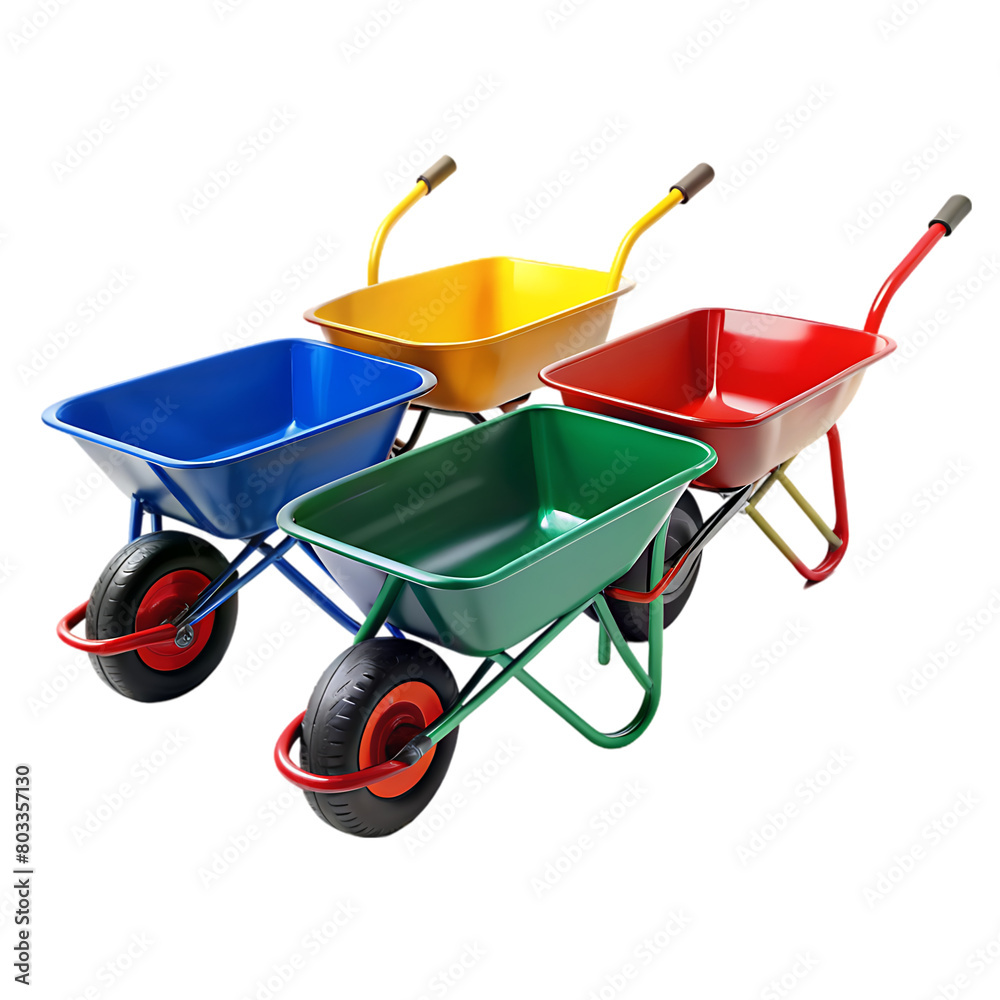 Wheelbarrow isolated on transparent background Wheelbarrow isolated on transparent background