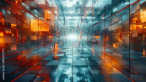 Abstract Futuristic City: Complex Cubic Architectural Composition