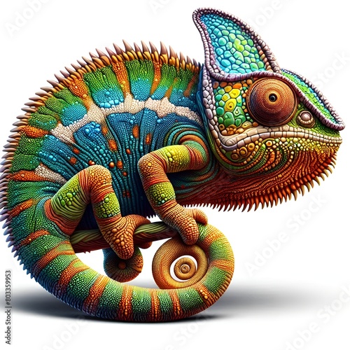 Whimsical chameleon nature's artisan sticker  © saqib