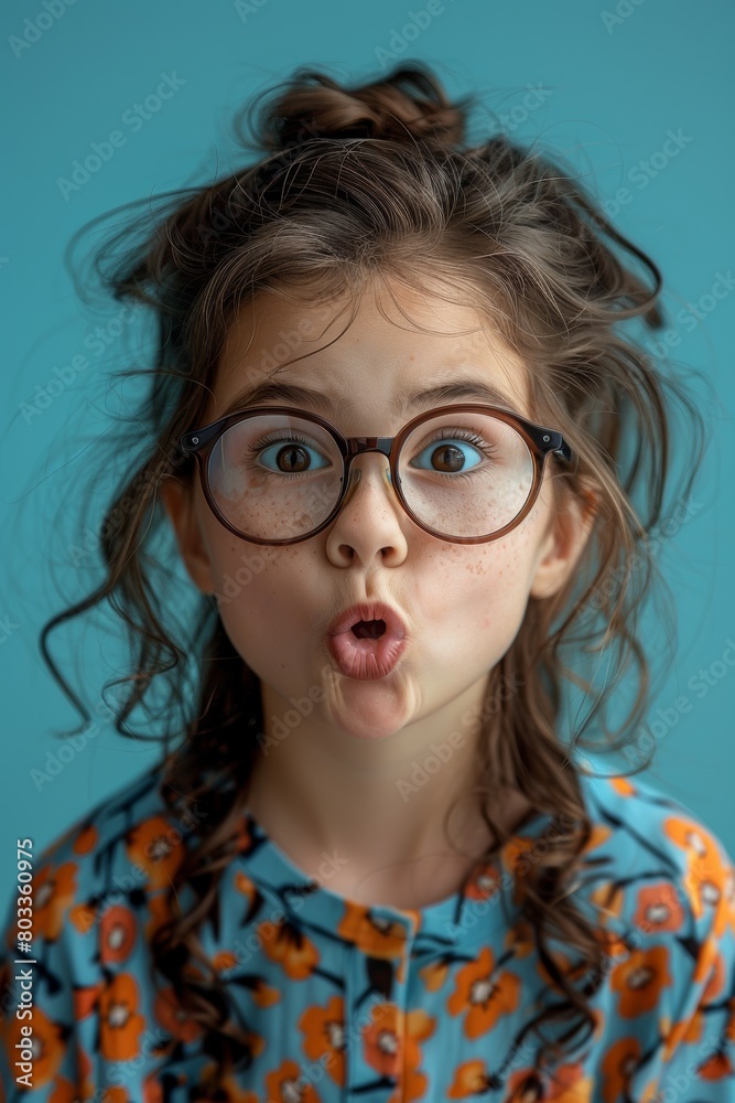 Young Girl Wearing Glasses Making Funny Face Young Girl Wearing Glasses Making Funny Face