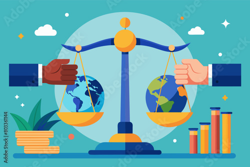 balance scale with savings on one side