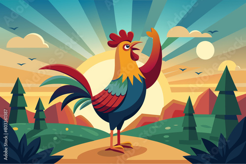rooster crowing at the break of dawn, signaling the start of a new day