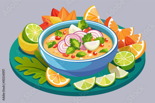 rainbow of fresh vegetables in a refreshing ceviche