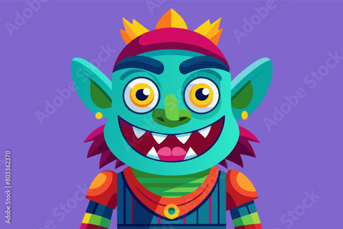 quirky 3D character with exaggerated features and bright colors