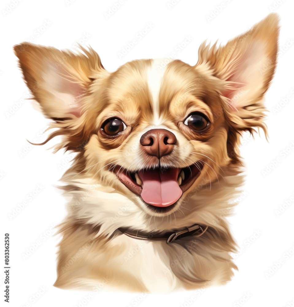 Fototapeta premium PNG Chihuahua papillon spaniel panting.
