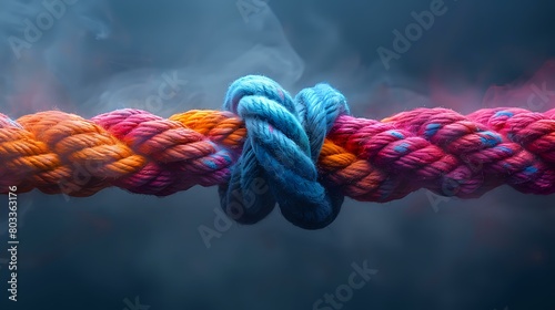 Contemporary and Vibrant Depiction of a Knotted Rope