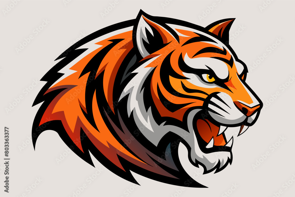 powerful abstract tiger logo with stripes formed by bold brushstrokes. powerful abstract tiger logo with stripes formed by bold brushstrokes.