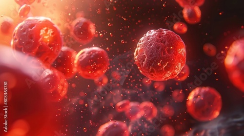 Intricate Journey of Red Blood Cells A D Rendered Microscopic