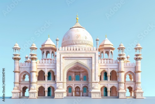 3d illustrations of ancient indian mughal architecture design