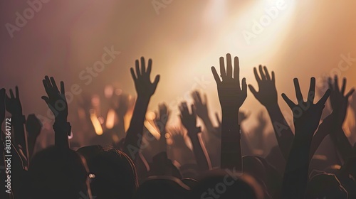 concert music live crowd raised hands audience backlight band club dancing entertainment event festival photo