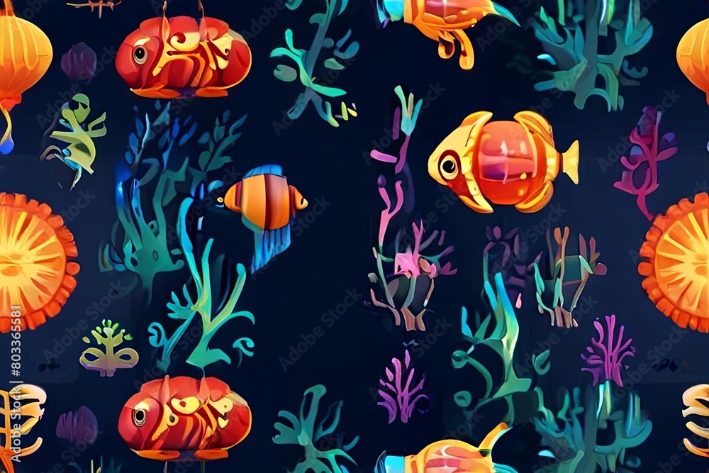 seamless pattern with fishes seamless pattern with fishes