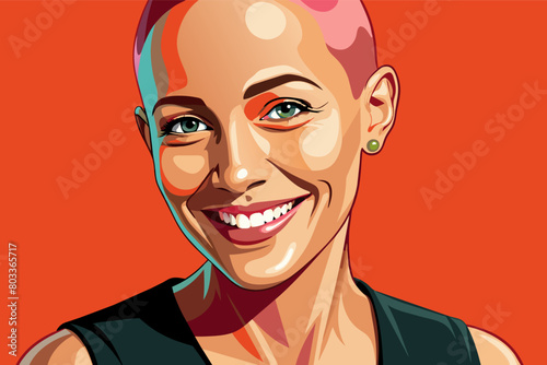 photorealistic portrait of a woman with a determined expression, bathed in warm light