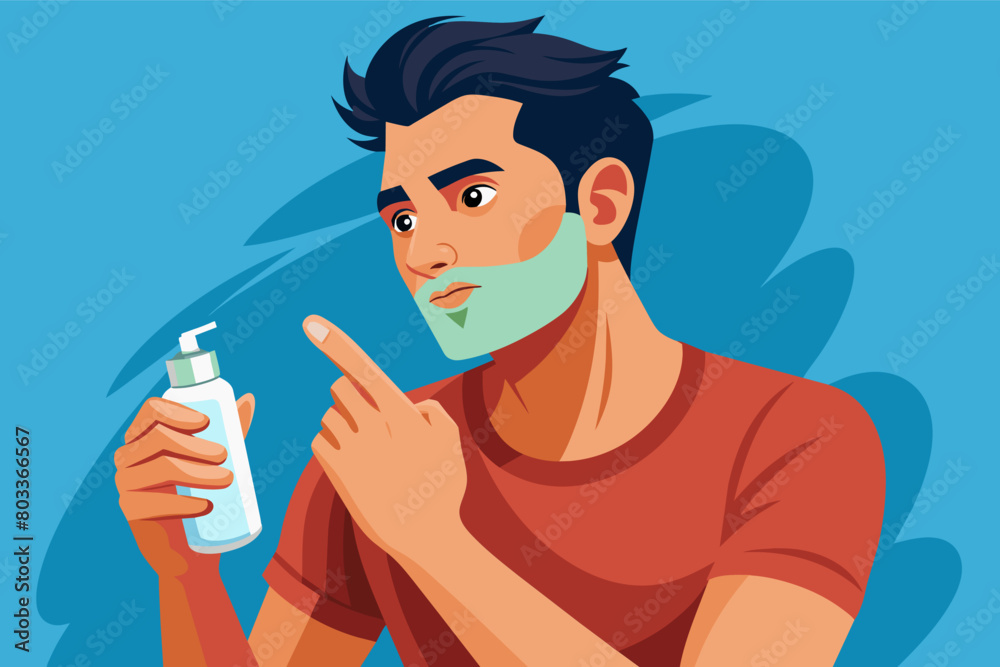 photorealistic image of a man applying a refreshing aftershave lotion to his face after shaving photorealistic image of a man applying a refreshing aftershave lotion to his face after shaving