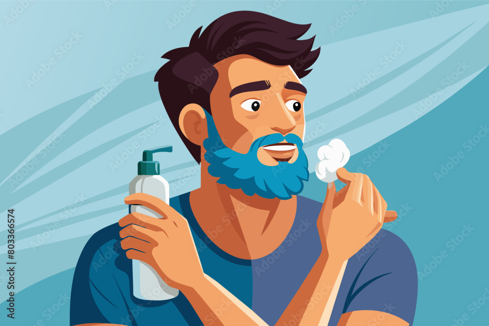 photorealistic image of a man applying a refreshing aftershave lotion to his face after shaving photorealistic image of a man applying a refreshing aftershave lotion to his face after shaving