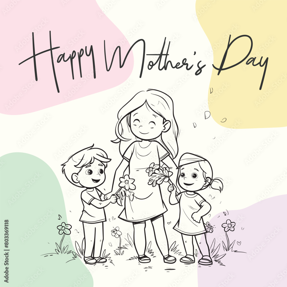 Happy Mothers Day Celebration Illustrations Poster Happy Mothers Day Celebration Illustrations Poster