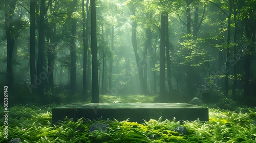 Enchanting Forest  Serene Morning with Soft Illumination