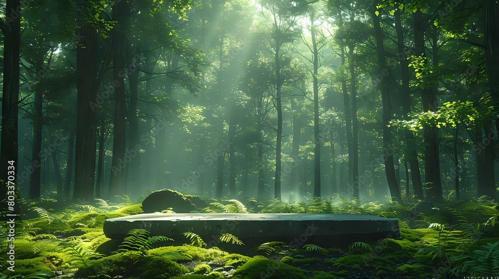 Serene and Grand: Tranquil Morning in the Mystical Woods