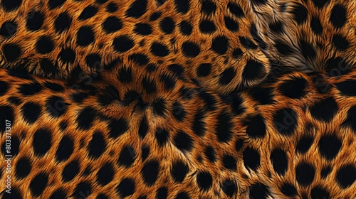 Close-up of a jaguar s fur  with its distinctive black spots and rosettes. The fur is soft and luxurious  and the perfect backdrop for any piece of jewelry.