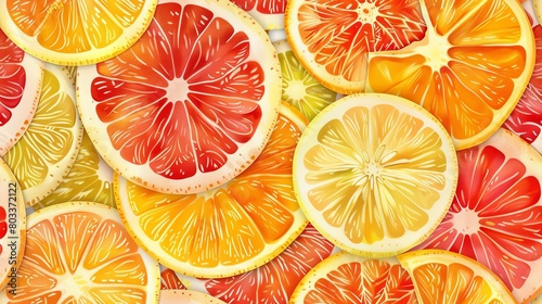 Photo of various citrus fruits. photo