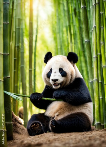 panda eating bamboo