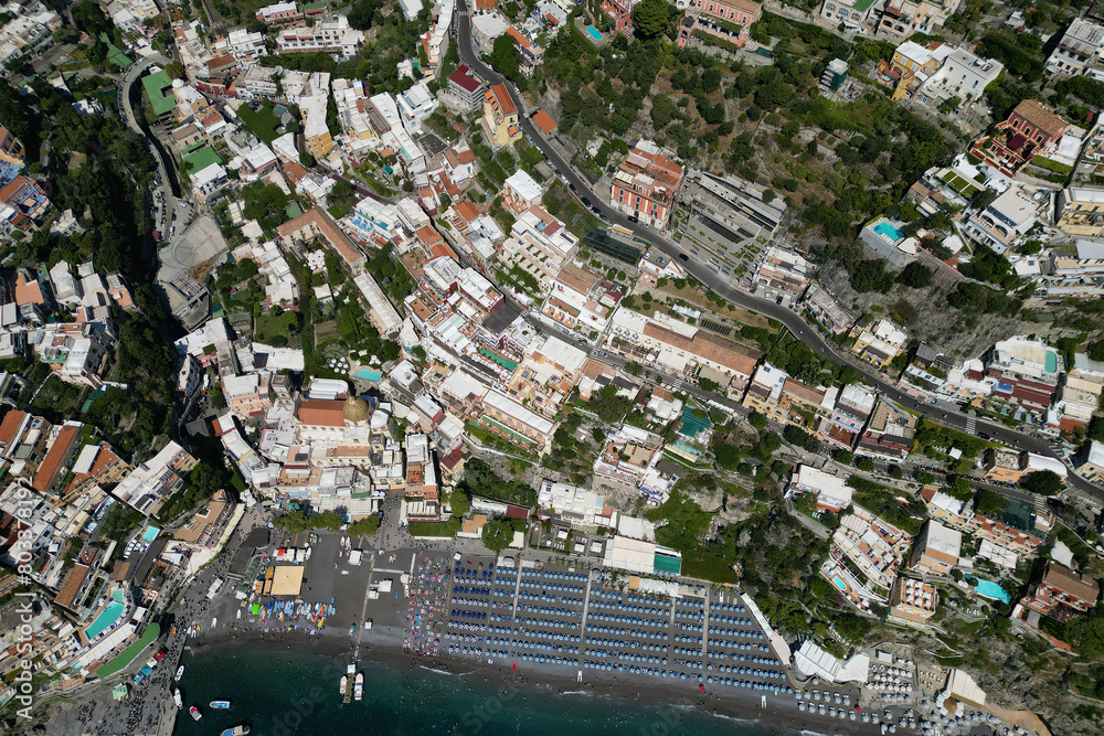 aerial view of Positano on the Amalfi Coast, Italy aerial view of Positano on the Amalfi Coast, Italy