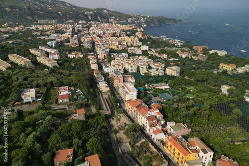 aerial view of Sorrento overlooking the Bay of Naples