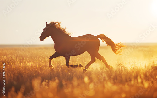 Horse in the wild  wild nature and animals concept