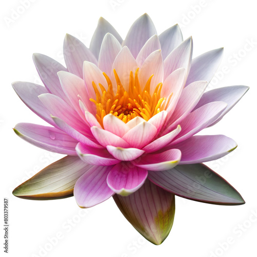 Blooming Pink Lotus Flower With a Transparent Background