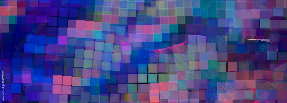 Vibrant Blue Wave Abstract: Fractal Shapes for Web Design and Art