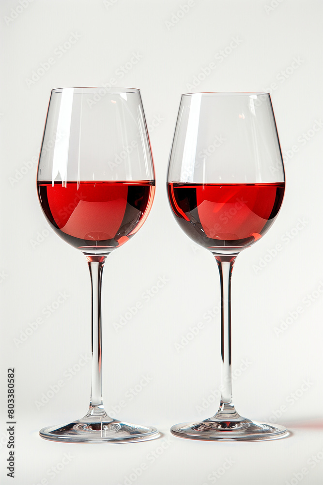 Two wine glases with red wine isolated on white. High quality photo Two wine glases with red wine isolated on white. High quality photo