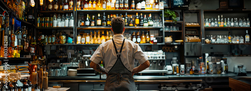 Artistic Chef Striking a Pose in a Stylish Restaurant Setting