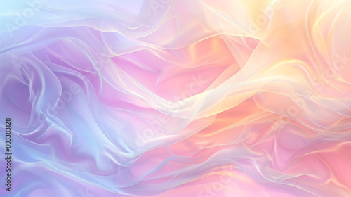 Gentle Pastel Flow, Soft Waves of Pink and Blue, Tranquil Abstract Background