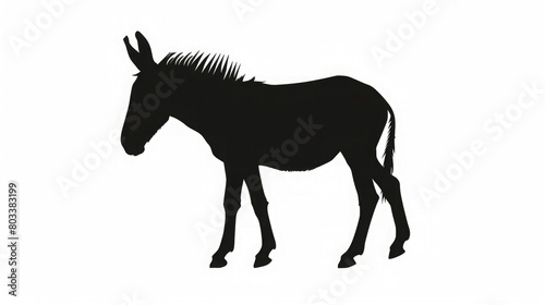 Donkey Silhouette on White Background. Isolated Vector Animal Template for Logo Company  Icon  Symbol etc