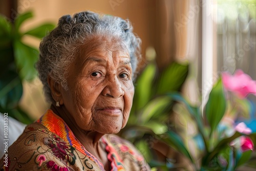 Portrait of a senior woman in a nursing home photo